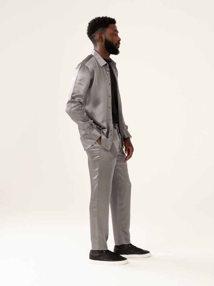 Adom Silky Slim Leg Straight Pants - Saint Ola