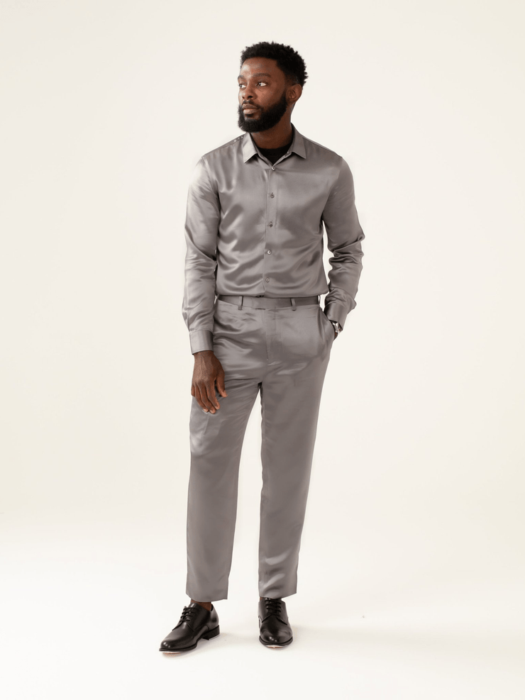 Adom Silky Slim Leg Straight Pants - Saint Ola