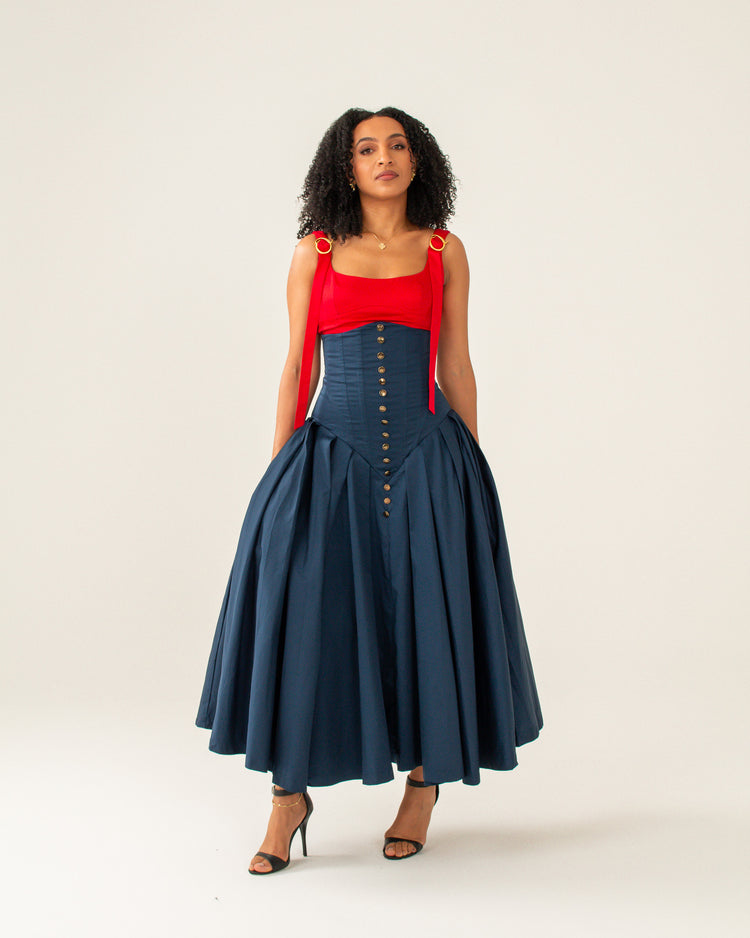 cen.マリンスカート/ skirt　ネイビー Coastal Navy Skirt – Limonana