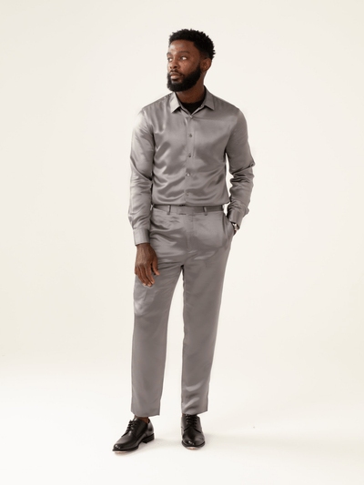 Adom Set – Silky Shirt & Straight Pants - Saint Ola