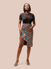 JEBBEH Asymmetric Print Skirt